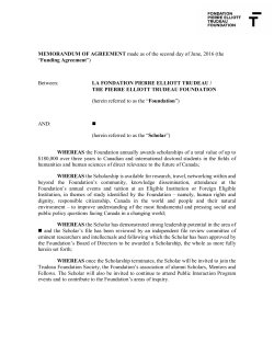 MEMORANDUM OF AGREEMENT made as of the second day of