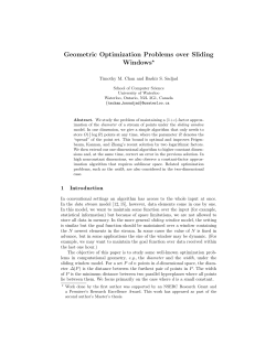 Geometric Optimization Problems over Sliding