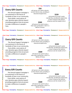 Every Gift Counts Every Gift Counts Every Gift Counts