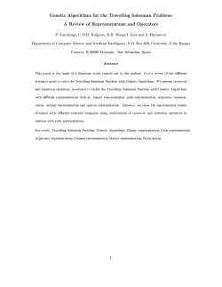 Genetic Algorithms for the Travelling Salesman Problem: A