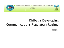 CCK Regulatory Regime - Communications Commission of Kiribati