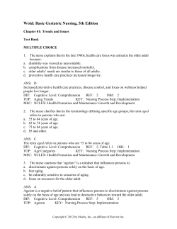 Sample of Test Bank for Basic Geriatric Nursing