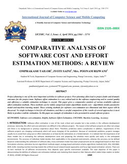 comparative analysis of software cost and effort estimation methods