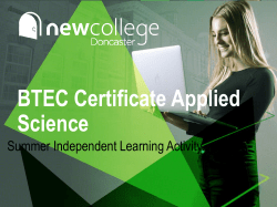 BTEC Certificate Applied Science