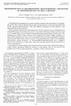 photoprotection in erythropoietic protophyria