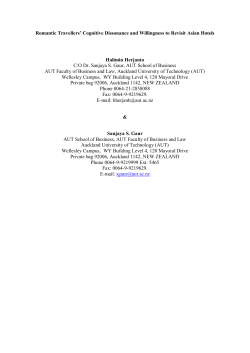 Romantic Travellers` Cognitive Dissonance and Willingness to