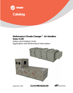 Performance Climate Changer Air Handlers Sizes 3-120