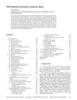 Sub-Poissonian processes in quantum optics