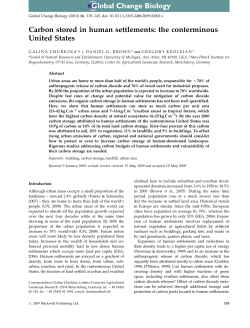 Carbon stored in human settlements: the