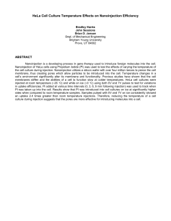 HeLa Cell Culture Temperature Effects on Nanoinjection Efficiency