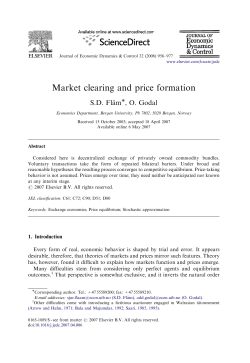 Market clearing and price formation