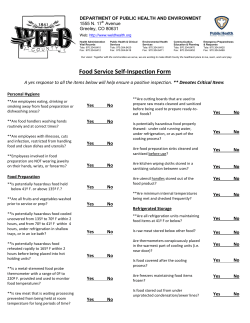 Food Service Self-Inspection Form