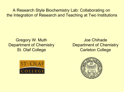 A Research-Style Biochemistry Lab: Collaborating