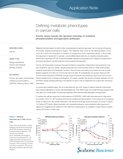 Application Note Defining metabolic phenotypes in cancer cells