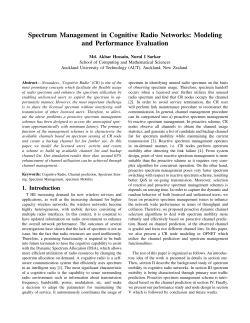 Spectrum Management in Cognitive Radio Networks