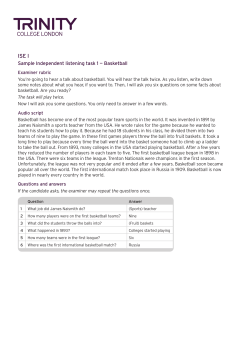 Task 1 Basketball rubric and answer keys.indd