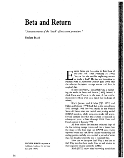 Beta and Return