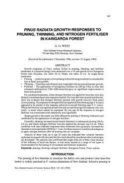 pinus radiata growth responses to pruning, thinning, and