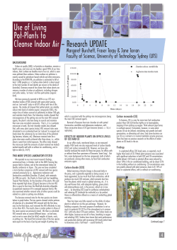 Use of Living Pot-Plants to Cleanse Indoor Air