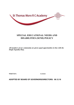 SPECIAL EDUCATIONAL NEEDS AND DISABILITIES