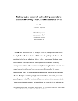 The input-output framework and modelling assumptions