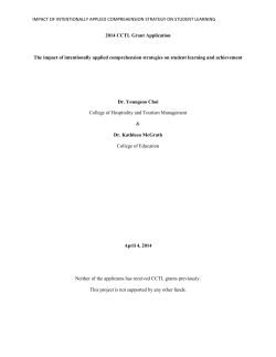 "The Impact of Intentionally Applied Comprehension Strategies on