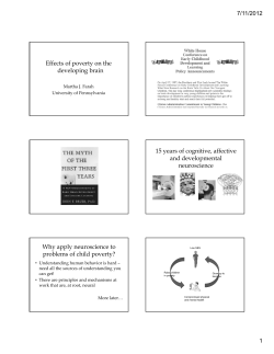 Effects of poverty on the developing brain 15 years of cognitive
