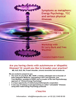 Energy Psychology for serious physical illnesses