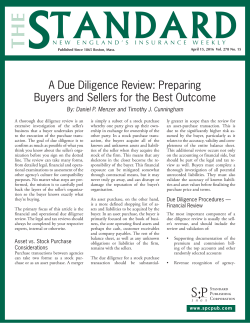 A Due Diligence Review: Preparing Buyers and Sellers for the Best