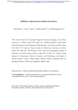 Inhibitory Engrams In Perception And Memory.
