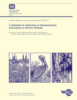 A Guidebook for Application of Hydrogeomorphic Assessments to