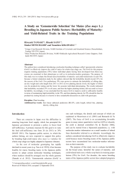 A Study on `Genomewide Selection`for Maize (Zea mays L
