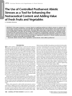 The Use of Controlled Postharvest Abiotic Stresses as a Tool for