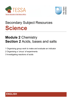 Section 2 : Acids, bases and salts