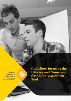 Guidelines for using the Literacy and Numeracy for Adults