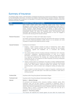 Summary of Insurance