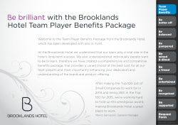 e brilliant with the Brooklands Hotel Team Player Benefits Package