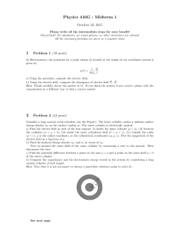 Physics 416G : Midterm 1