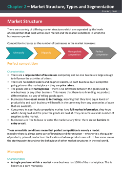 Market Structure - Mrs Duguid`s Business Studies Site