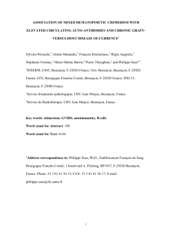 Mixed chimerism following non-myeloablative - HAL