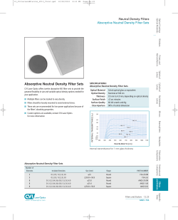 Absorptive Neutral Density Filter Sets