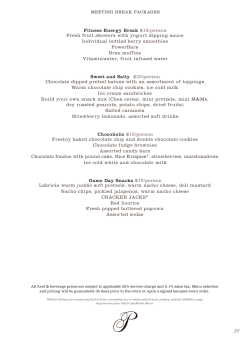 Fitness Energy Break $18/person Fresh fruit skewers with yogurt