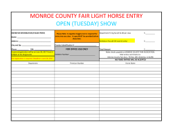 MONROE COUNTY FAIR LIGHT HORSE ENTRY OPEN (TUESDAY