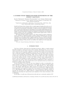 a guided tour through some extensions of the event calculus