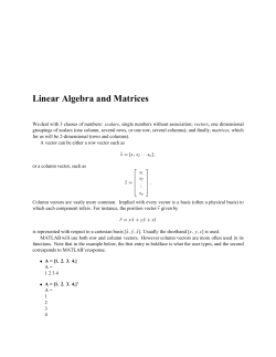 Linear Algebra and Matrices