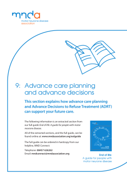 Advance care planning and advance decisions