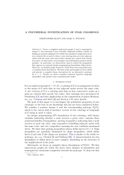 A POLYHEDRAL INVESTIGATION OF STAR COLORINGS 1