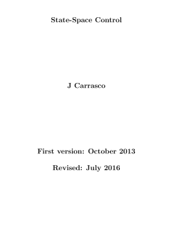 State-Space Control J Carrasco First version