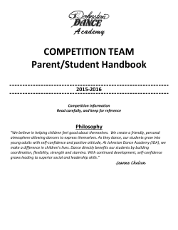 COMPETITION TEAM Parent/Student Handbook