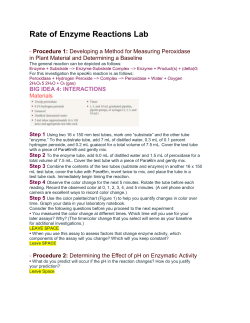Rate of Enzyme Reactions Lab